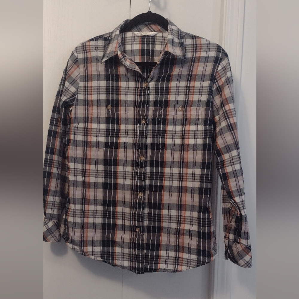 Riders by Lee plaid button front shirt ptp 22"